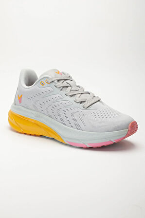 Kadın Spor Ayakkabı Gri Hafif Kalın Renkli Taban