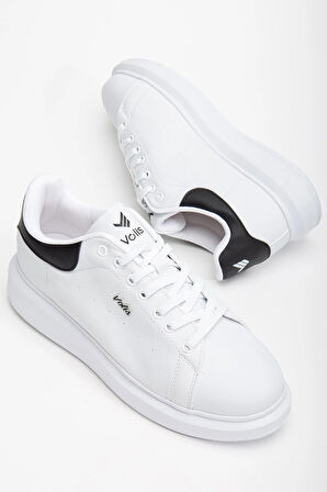 Unisex Spor Ayakkabı Beyaz Yüksek Taban Hafif Suni Deri