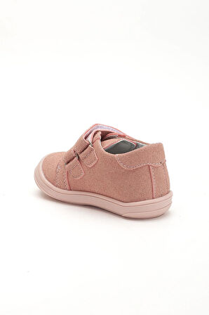 ŞirinBebe Ortopedik Kız İlkadım Bebek Ayakkabı Pembe Çift Cırtlı