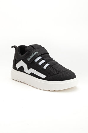 Şirinbebe Şiringenç Erkek Çocuk Spor Ayakkabı Ortopedik Siyah Cırtlı Elastik Bağcıklı