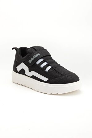 Şirinbebe Şiringenç Erkek Çocuk Spor Ayakkabı Ortopedik Siyah Cırtlı Elastik Bağcıklı