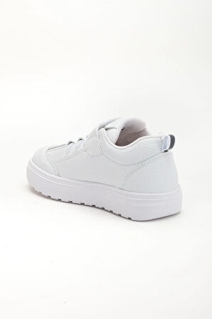 Şirinbebe Şiringenç Erkek Çocuk Spor Ayakkabı Ortopedik Beyaz Cırtlı Elastik Bağcıklı