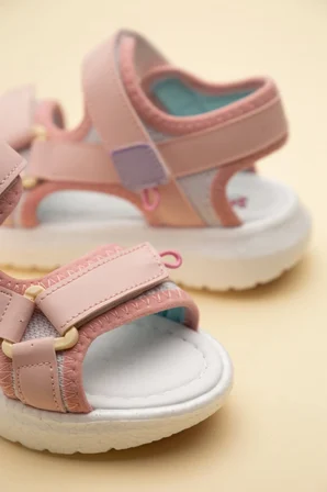 Şirinbebe Ortopedik Kız Çocuk Sandalet Pembe Faylon Taban CırtlıYan Kapalı