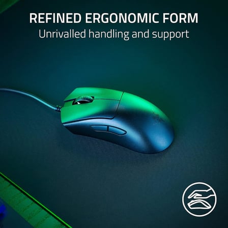 Razer DeathAdder V3 - Ergonomik Esports Fare (59 g Hafif Tasarım, Ergonomik Şekil, 30K Optik Sensör, Optik Fare Anahtarı Gen-3, 8000Hz HyperPolling Teknolojisi, Speedflex Kablo) Siyah