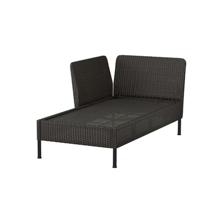 Bahçe Uzanma Koltuğu, Koyu Gri, 89 cm, Mindersiz, 2 Kişilik