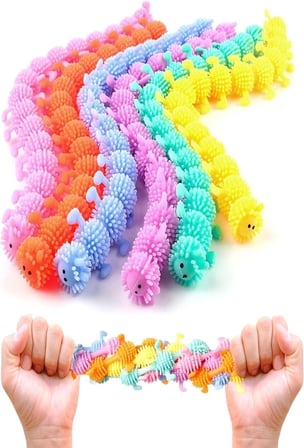 5 Adet Duyusal Stres Oyuncağı Uzayan Sukuşi Oyuncak Tırtıl Unicorn Karne Hediyesi