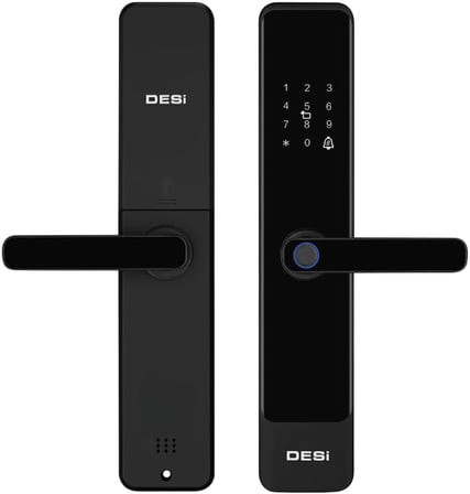 DESi QuiC Q016 Akıllı Kilit, Parmak İzi Okuyucu, Tuş Takımı, RFID Kart, Siyah, WiFi Hub Uyumlu(TTLOCK hub haricen satılır), iOS/Android Kontrol, Türkçe Sesli Komut, 35-65mm Kapı Kalınlığı
