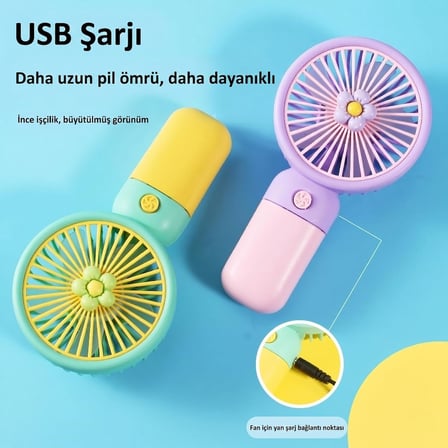 Coverzone El Tipi Mini Fan, 250mAh Batarya, USB Şarj Edilebilir, Doğal Rüzgar Özelliği, Taşınabilir ve Kompakt Tasarım, Seyahat ve Ofis İçin İdeal, Yüksek Performans, Serinletici Etki (Pembe Çilek)