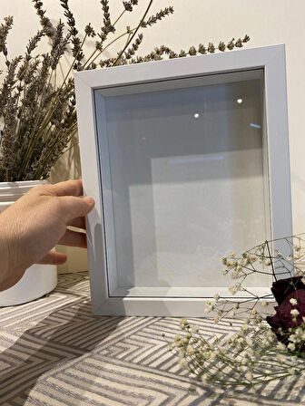 20*20 camlı çerçeve kuru çiçek söz nişan çiçeği anı kutusu