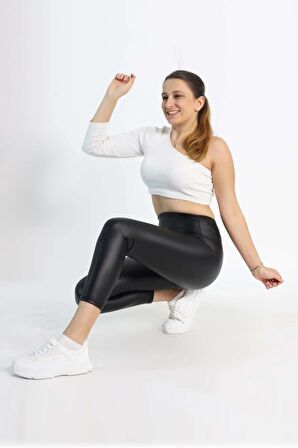 Içi Kürklü Deri Tayt