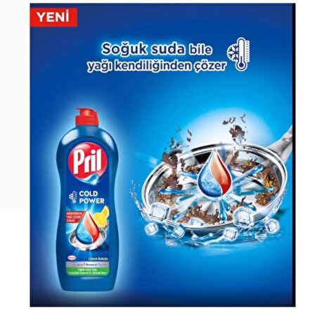 Pril Cold Power Kendinden Yağ Çözme Etkili Sıvı Bulaşık Deterjanı 675g / 653ml (Limon Aromalı)