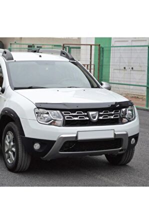 Dacia Duster Ön Kaput Koruma Rüzgarlığı 3mm Akrilik (Abs) Parlak Siyah Deflektör 2013-2017