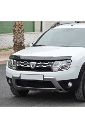 Dacia Duster Ön Kaput Koruma Rüzgarlığı 3mm Akrilik (Abs) Parlak Siyah Deflektör 2013-2017