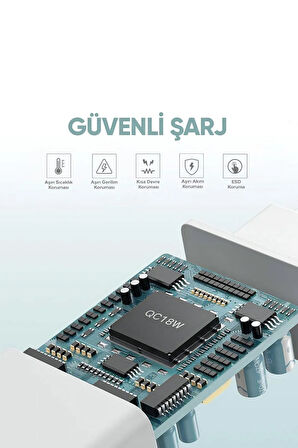 18W Hızlı Şarj Aleti Qualcomm Quick Charger USB To Lightning Kablolu