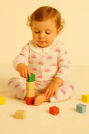 Kız Bebek Takım Uzun Kollu Fisto Yakalı Pamuklu 0-6 Aylık