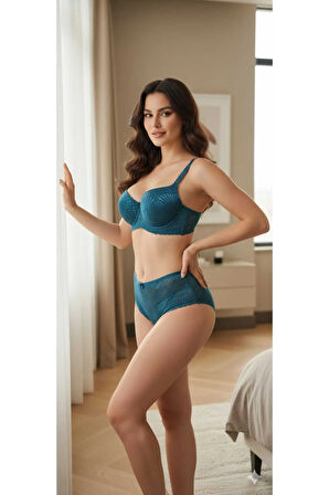 Sütyen Külot Takım Şık Gece Dolgusuz Destekli Ayarlanabilir Askı B Cup İç Çamaşırı Takımı