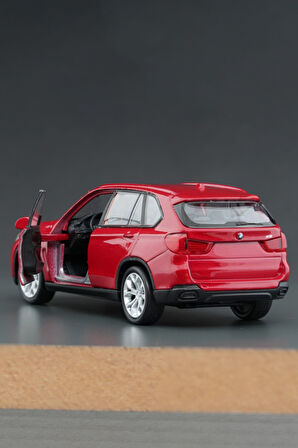 Kırmızı Bmw X5 Açılır Kapı Çek Bırak Oyuncak Araba 1:32 Ölçek 11 Cm