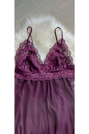 Mor Şifon Gecelik