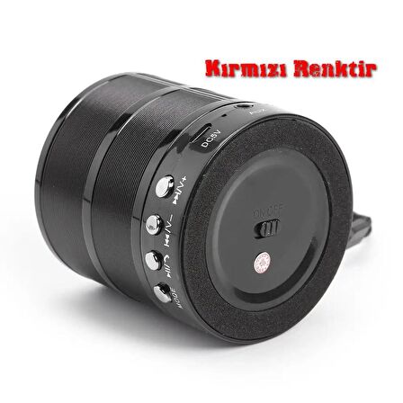 TT WS-887 Mini Metal Bluetooth Hoparlör TF Kart / USB /FM Kırmızı