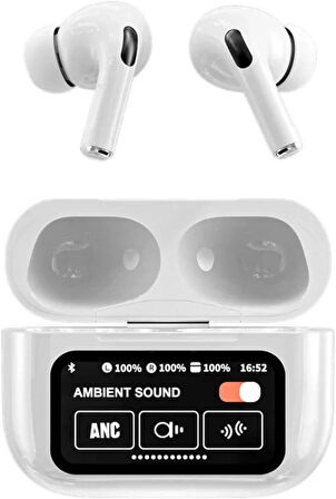 TT Castu A9 Pro ANC Kavuçuklu Kulak içi Akıllı Ekranlı Bluetooth Kablosuz Kulaklık