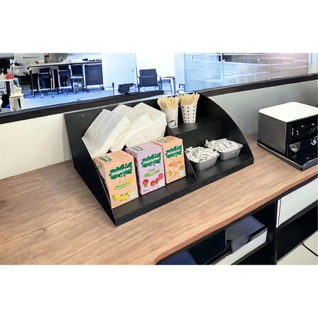 TEZGAHÖNÜ ORGANİZER RAF 50 CM 2 KATLI MODEL SİYAH