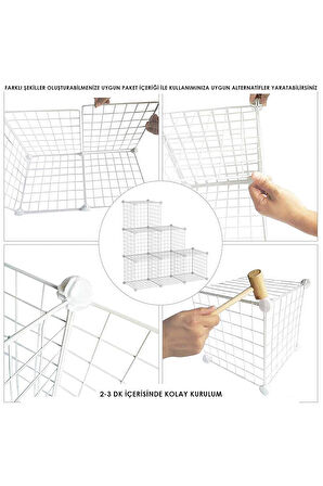 25'li Tel Küp Çok Amaçlı Organizer Raf Beyaz 33cm
