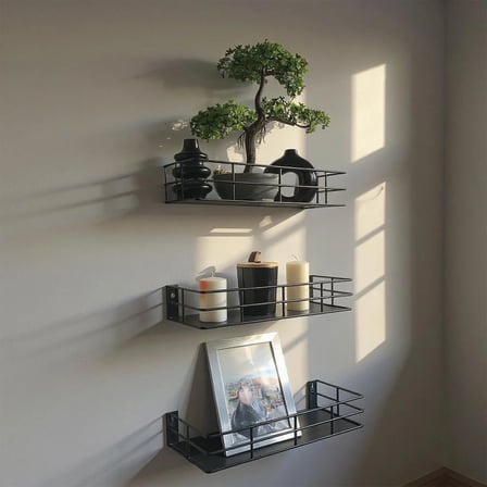 3'lü Set Dekoratif Duvar Rafı - 31cm/29cm/27cm Model-1