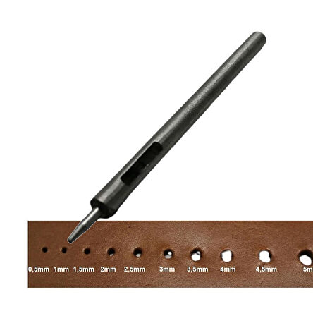 Yuvarlak Vurma Deri Delik Zımbası 1-6 no Arası Deri El Aleti 1 mm