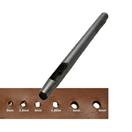 Yuvarlak Vurma Deri Delik Zımbası 1-6 no Arası Deri El Aleti 4 mm