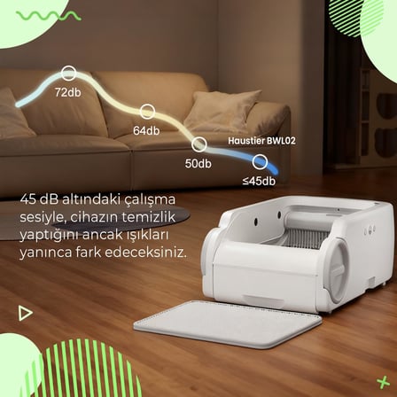 BLW02 Akıllı Otomatik Kedi Tuvaleti, APP Uygulama Kontrollü, Radar Sensör, Otomatik Temizleme, Geniş Hazne Açık Tasarım