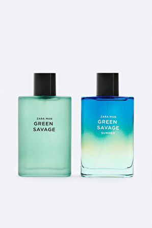 ZARA MAN GREEN SAVAGE + ZARA MAN GREEN SAVAGE SUMMER EDT 2X 90 ML