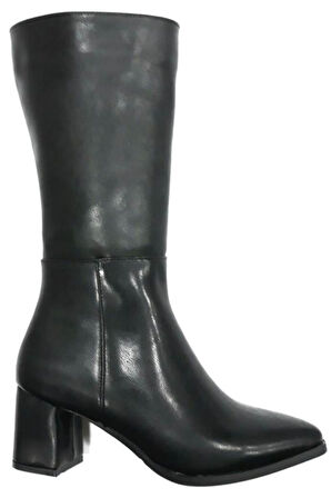 343035 Kadın Fermuarlı 6 cm Topuklu Çizme