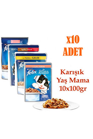 Felix Karışık Etli Pounch 10lu Ekonomik Paket