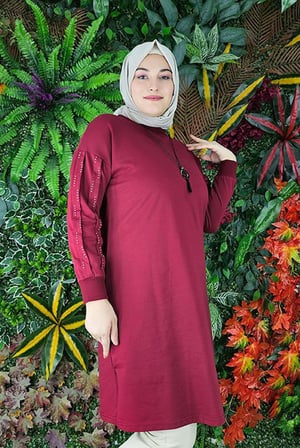 KADIN KOLLARI ALLER VE TAŞLI TESETTÜR TUNİK
