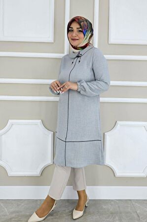 KADIN KOMBİN BİYE VE YAKA AKSESUARLI TESETTÜR TUNİK