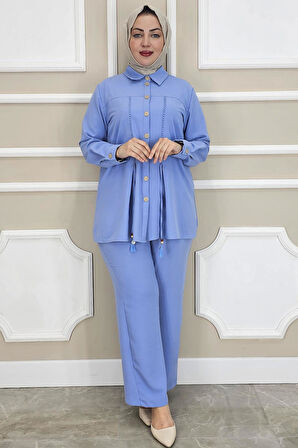 KADIN DANTEL ŞERİT DETAYLI TESETTÜR TAKIM