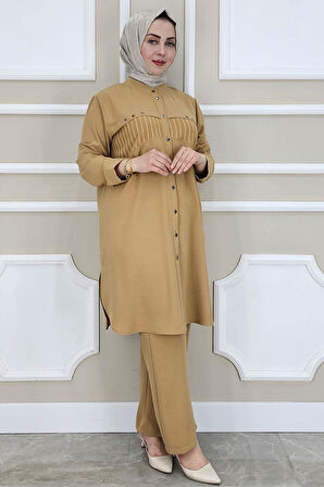 KADIN KOMBİNLİ TAŞ DETAYLI TESETTÜR TAKIM