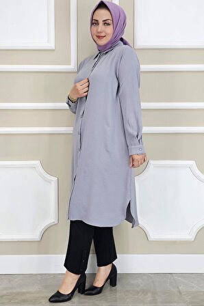 KADIN BROŞLU TESETTÜR GÖMLEK