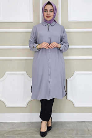 KADIN BROŞLU TESETTÜR GÖMLEK