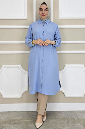 KADIN BROŞLU TESETTÜR GÖMLEK