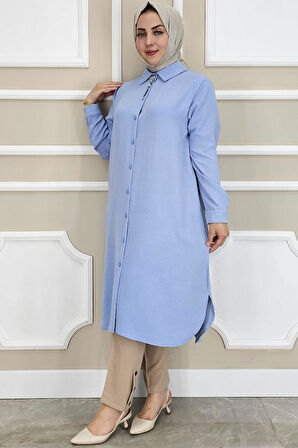 KADIN BROŞLU TESETTÜR GÖMLEK