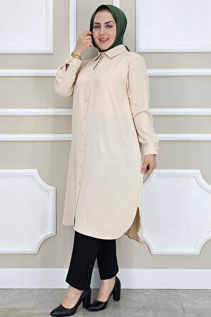 KADIN BROŞLU TESETTÜR GÖMLEK