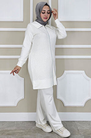 KADIN BEDEN TAŞ DETAYLI TESETTÜR TAKIM