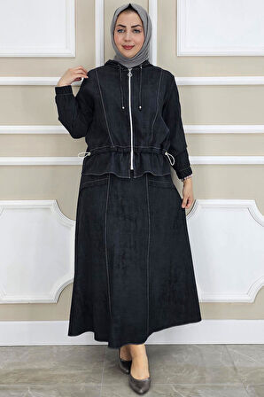 KADIN KAPÜŞONLU ETEKLİ TESETTÜR TAKIM