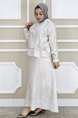 KADIN KAPÜŞONLU ETEKLİ TESETTÜR TAKIM