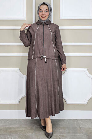 KADIN BİYELİ FERMUARLI TESETTÜR TAKIM