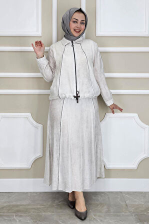 KADIN BİYELİ FERMUARLI TESETTÜR TAKIM