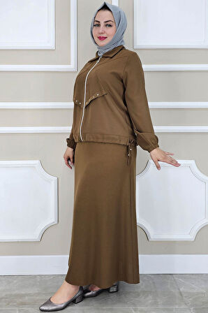 KADIN ALLER DİKİM TAŞ DETAYLI TESETTÜR TAKIM