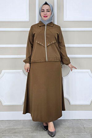 KADIN ALLER DİKİM TAŞ DETAYLI TESETTÜR TAKIM