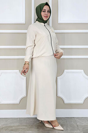 KADIN TAŞ DETAYLI SİMLİ TESETTÜR TAKIM